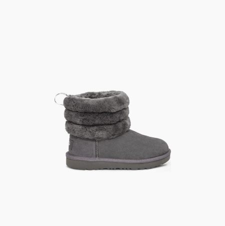 UGG Fluff Mini Quilted Deep Grey Boots for Kids (BCDK78640)